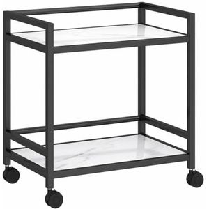 PP-Vic Salon Schoonheidswagen, Metalen Rolwagen, Opbergstation Voor Kappers, Grote Mobiele Organisatiewagen, Praktische Rolwagen Voor Spa, Woonkamer, Badkamer, Keuken,2f black