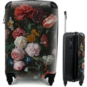 MuchoWow® Koffer - Stilleven met bloemen in een glazen vaas - Schilderij van Jan Davidsz. de Heem - Past binnen 55x40x20 cm en 55x35x25 cm - Handbagage - Trolley - Fotokoffer - Cabin Size - Print