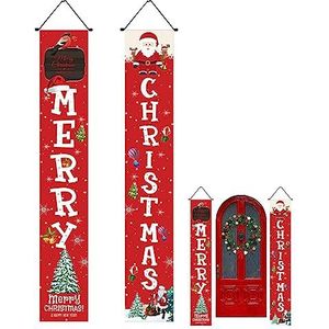 Kerst teken | Kerstwelkomstbanner voor deur | Vrolijke kerstsneeuwman deurbanner voor binnenkeuken woonkamer voordeur