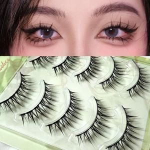 Natual Wispy Kat Wimpers Harde Zwarte Band Volledige Strip Valse Mangaa Wimpers Volume Nep Wimpers Make-up Tool