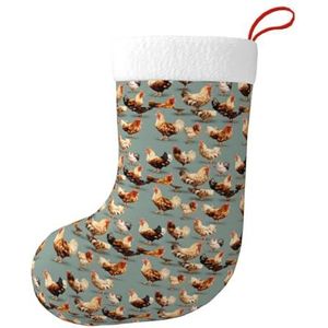 Aubnva Kip Prints Print Kerst Kous 17.7 inch Feestelijke Decor Voor Xmas Familie Bijeenkomsten Party Gunsten