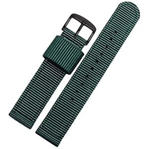Horlogebandjes voor mannen en vrouwen, horlogeband 18/20/22/24mm Prachtige Vakmanschap Nylon Canvas Heren Sport Horlogeband for Klassiek Analoog horloge (Color : Green Black Clasp, Size : 20mm)
