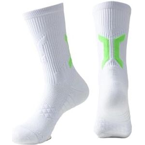 YIJIANUO 1/3 Paar Professionele Heren Basketbal Sokken Met Dikke Handdoek Bodem Ademend Sport Sokken Mannen Lange Badminton Sokken, 1 paar wit, 38-44