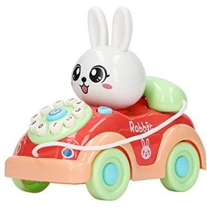 Telefoon Auto Speelgoed, Multifunctionele Cartoon Konijn Baby Speelgoed Auto voor Kinderen Vroeg Onderwijs (Groente)