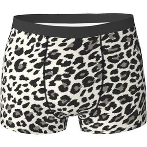 ZJYAGZX Boxerslips voor heren met luipaardprint, comfortabele onderbroek, ademend, vochtafvoerend, Zwart, XL