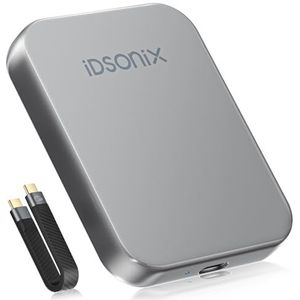 iDsonix 2tb externe SSD, USB 3.2 Gen 2x2, tot 2000 MB/s, draagbare SSD met USB C Cable & Magnetic, 4K PROORS HDR, externe solidstate drive voor USB C C -smartphone/laptop/tablets/gameconsole/camera