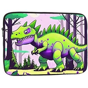 Laptop Sleeve Voor Vrouwen Laptop Sleeve Case 15 Inch Shockproof Beschermende Notebook Case Leuke Draagtas En Cover Voor Mannen Groene Dinosaurus Patroon Computer Draagtas