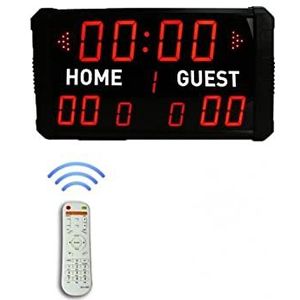 Scorebord met timerklok, Multisport Indoor Scorebord LED Indoor Professioneel 12/24/30 Seconden Shot Scorebord Elektronisch Digitaal for Basketbal, Honkbal/Voetbal/Tennis Mooi display met heldere led,