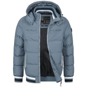 Indicode Marlon gewatteerde jas voor heren in donsjas-look | winterjas overgangsjas, Blue Grey, S