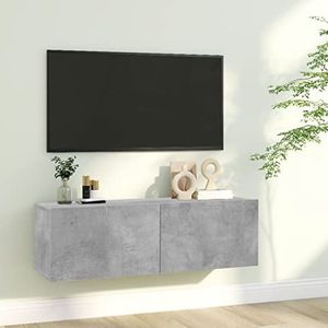 AUUIJKJF Entertainmentcentra & TV-standaards TV-meubel Beton Grijs 100x30x30 cm Engineered Houten Meubels