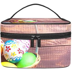 Halloween eipatroon make-up organizer tas, reismake-up tas organizer case draagbare cosmetische tas voor vrouwen en meisjes toiletartikelen, Meerkleurig, 22.5x15x13.8cm/8.9x5.9x5.4in