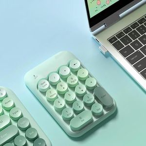 QPSJXN Draadloos Toetsenbord met Numeriek Toetsenbord 2.4G C Vensters en Linux (Groen)