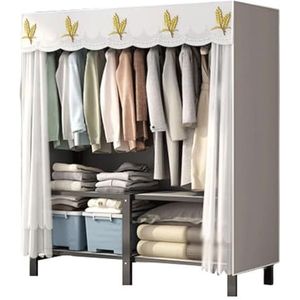 Opvouwbare garderobekast Stoffen kledingkast Staal Mode Draagbare kledingkast voor ophangen in de slaapkamer Bespaart ruimte Grote kast