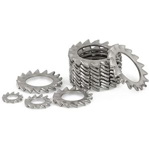 Stervormige tandborgringen, 10/5/3 stuks 304 roestvrij staal buitenvertanding getande borgringen M14-M24(M14-10pcs)