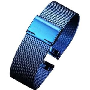 LUGEMA AAA kwaliteit horlogeband 8mm 10mm 12mm 14mm 16mm 18mm 20mm 22mm 24mm Milanese horlogeband compatibel met Smart Watch C2 band compatibel met DW horloge (Color : Blue, Size : 18mm)