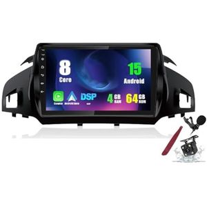 Android 15 Autoradio voor F-ord Kuga/Escape (2013-2019) 9 inch 2K aanraakscherm 2000 * 1200 Android hoofdunit multimediaspeler met Carplay, GPS-navigatie, BT 5G, WiFi, DSP, SWC,K6 pro