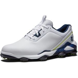 FootJoy Heren Tour Alpha golfschoen, wit/marineblauw/limoen, 8.5 UK, Wit Navy Lime, 8.5 UK Wide