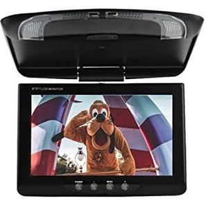 9/11 Inch AV Auto Monitor 12-24V Auto Dak Mount Monitor Lcd-scherm Flip Down Plafond Display LED video-ingang Omkeren Achteruitrijcamera Achterbankmonitor(9 inch black AV)