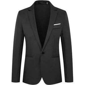 Leader of the Beauty Herenblazer voor heren, blazer, bruidegom, blazer, bruiloft, slim fit, jas, gala, smoking, herenbovenkleding, Zwart, XS