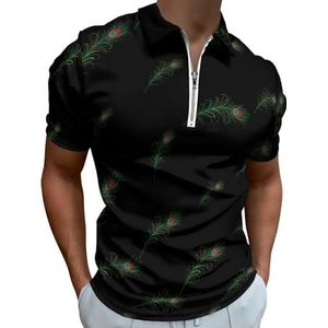 Pauwenveer Half Zip-up Polo Shirts Voor Mannen Slim Fit Korte Mouw T-shirt Sneldrogende Golf Tops Tees XS