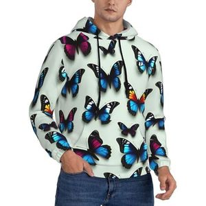 GUOLGP Vlinder En Cello Print Heren Hooded Sweatshirts Casual Lichtgewicht Zachte Trui Voor Herfst Lente Winter, Zwart, S