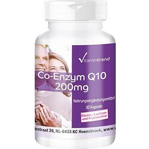Co-enzym Q10 200 mg - 30 capsules, hooggedoseerd, maandpakket, veganistisch | Vitamintrend®