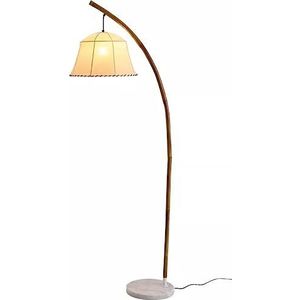 Retro Lamp voor Binnen Moderne Vloerlamp Voor Woonkamer Bamboe Staande Lamp Met Retro Lampenkappen Boog Vloerlamp Voor Slaapkamer Vintage Staande Lampen