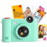 KODAK Smile+ 2-in-1 Digitale Instant Camera & Draadloze Bluetooth Foto Printer - 10MP, Speciale Effect Lens, Zink 2x3” Plakfoto's, Printen via Fun App vanaf Slimme Apparaten - Groente