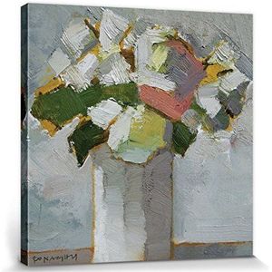 1art1 Bloemen Poster Kunstdruk Op Canvas White Floral, Paul Donaghy Muurschildering Print XXL Op Brancard | Afbeelding Affiche 40x40 cm