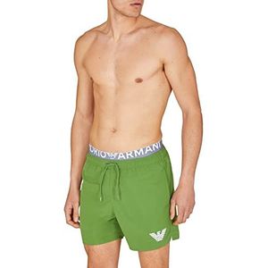 Emporio Armani Swimwear Heren Emporio Armani Man Logo Band Boxer Swim Trunks, Groen, 52, groen