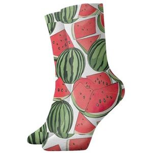 UVBDF Rode Watermeloen In te ademen Comfort Sokken, Vochtafvoerende Zachte Sokken voor Dagelijks Dragen en Sportschool