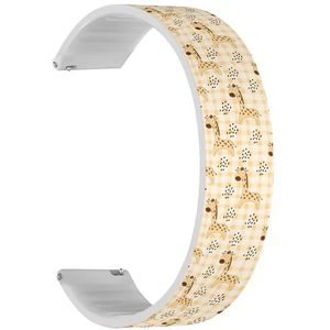 RYANUKA Solo Loop band compatibel met Ticwatch Pro 3 Ultra GPS/Pro 3 GPS/Pro 4G LTE / E2 / S2 (schattige giraffe print kinderen), snelsluiting, 22 mm rekbare siliconen band, accessoire, Siliconen,