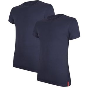 Undiemeister 2-Pack Blauwe Slim Fit Heren T-Shirt met Ronde Hals en Korte Mouwen - Storm Cloud - Maat XL