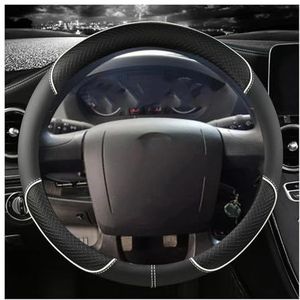 Stuurwielhoezen Voor Fiat Wieldop Voor Ducato Stuurwielbekleding Microfiber Lederen Autostuurhoes Stuur Beschermhoes(WHITE)