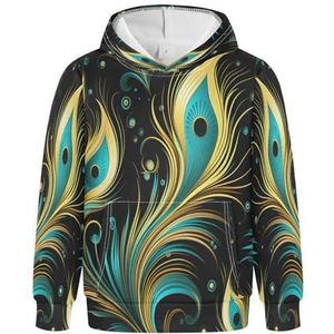 KAAVIYO Elegantie Veer Art Hoodies Atletische Hoodies Leuke 3D Print Sweatshirts voor Meisjes Jongens, Patroon, XS