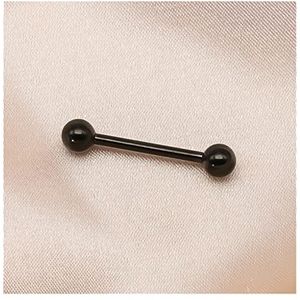 1 st 14g G23 Titanium intern schroefdraad vrouw tepel piercing tongring rechte barbells piercing body sieraden (Color : 14G 1.6x12x5x5mm, Size : Rose Gold)