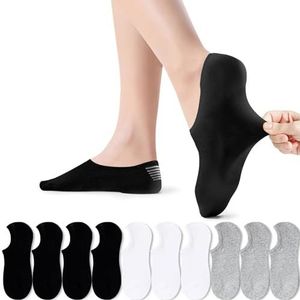 PAUNEW Sneaker Sokken Vrouwen Mannen Sport Sokken voor Vrouwen Footies 10 Paar Footies Footies Onzichtbaar No Show Sokken Grote Silicone Pad Sport voorkomt uitglijden