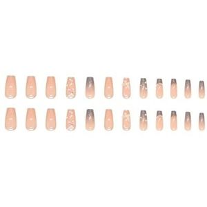 Parel vlinder dragen nagel ballet nagel Franse diamant manicure