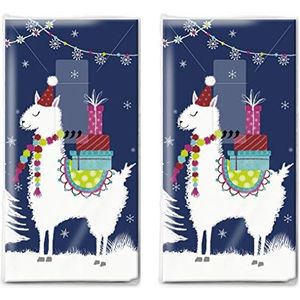20 zakdoeken (2 x 10) lama met kerstcadeaus als geschenk voor Kerstmis