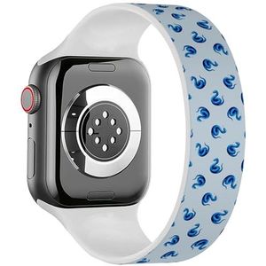 Solo Loop Band Compatibel met All Series Apple Watch 42/44/45/49mm (blauwe slang) rekbare siliconen band band accessoire, Siliconen, Geen edelsteen