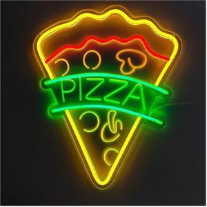 Hangende kunst neonreclames Pizza Neonlichtbord Voor Wandbord LED-neonlampborden Voor Winkels Restaurant Keuken Verjaardagsdecor