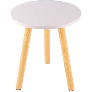 Kleine Salontafel Salontafel Moderne Woonkamer Minimalistische Theetafel Creatieve Ronde Tafel Houten Tafel Voor Thuis Nordic Stijl Tuintafel (Color : White, Size : 50 * 71cm)