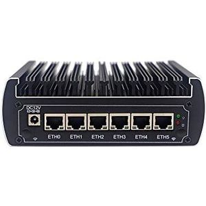 HSIPC Pentium 3865U Firewall Micro Appliance, mini-pc, nano-pc, router pc met 6 RJ45, AES-NI, HDMI USB3.0 COM, compatibel met Pfsense OPNsense