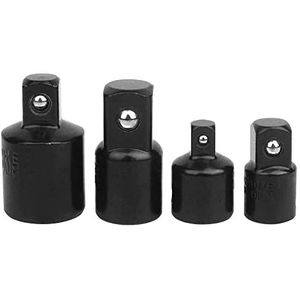 4 Stuk Socket Adapter 1/4"" tot 3/8"", 3/8"" tot 1/4"", 3/8"" tot 1/2"", 1/2"" tot 3/8"" Reducer Set Drive Conversies Chrome Vanadium Staal Zwart