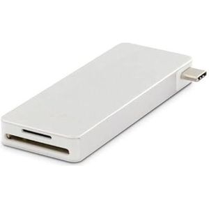 LMP USB-C Basic Hub 6 Port, 3x USB 3.0 (1x 1.5A Output), W126585046 (USB 3.0 (1x 1.5A Output), SD/microSD, USB-C (PD), Alu, silver)