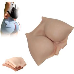 Adima Crossdressers Siliconen Grote Butt Broek Nep Buttock Enhancers Panty Open Kruis Heupen Lift Control Shorts voor Cosplay,ivoor,One Size