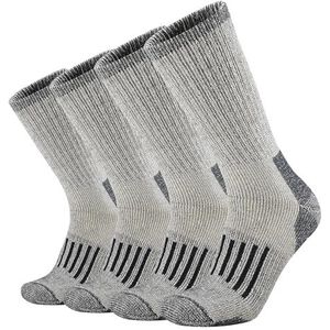 YIJIANUO Wandelen Sokken Merino Wol Sokken Voor Mannen Vrouwen 80% Merino Wol Ski Sokken Winter Dikke Thermische Crew Sokken Mannen Lopen Warm Anti-Geur, Navy A (4 paar), Euro Size M(36-40)