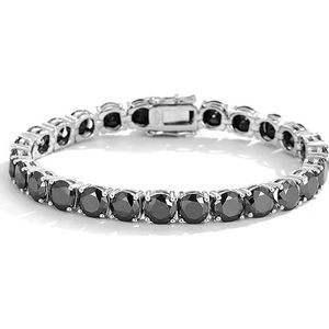 Black Diamond Moissanite armband heren volledige diamant S925 for sterling zilver lichte luxe eenvoudige tennisketting met diamanten (Color : 3mm(10Divide), Size : 22cm)