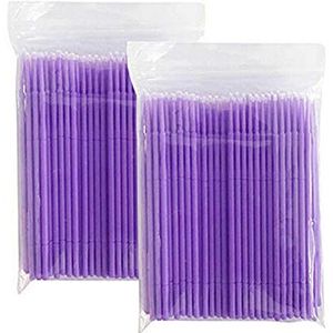 200 stuks Micro Applicators Penselen, Wimperverlenging Swabs voor Makeup, Orale en Tandheelkundige (Purple)