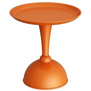 Prachtige ronde salontafel, kleine woonkamer afternoon tea tafel, ijzeren nachtkastje, balkon hoektafel (kleur: oranje, maat: kleine tafel)